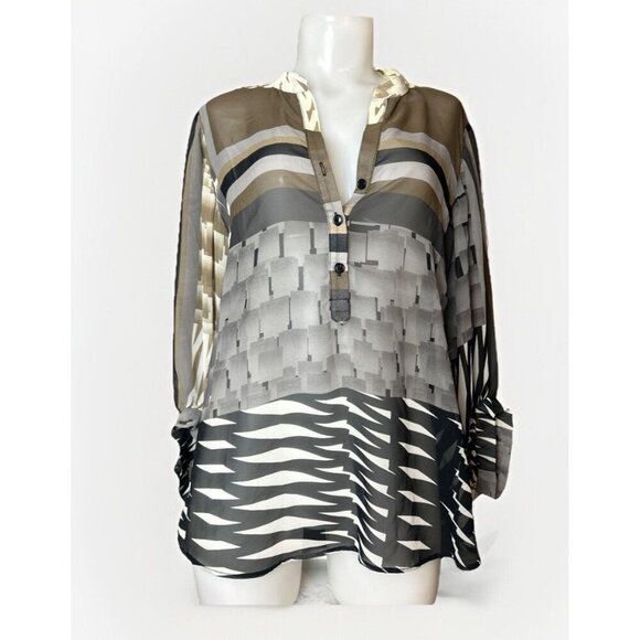 Joseph Ribkoff Tops - joseph ribkoff Medium Semi Sheer Long Puff Sleeve Loose Fit Blouse